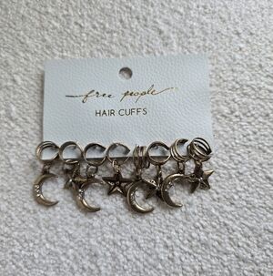 NWT, Free People, Antique Gold Moon and Star Hair Cuffs, MSRO $30